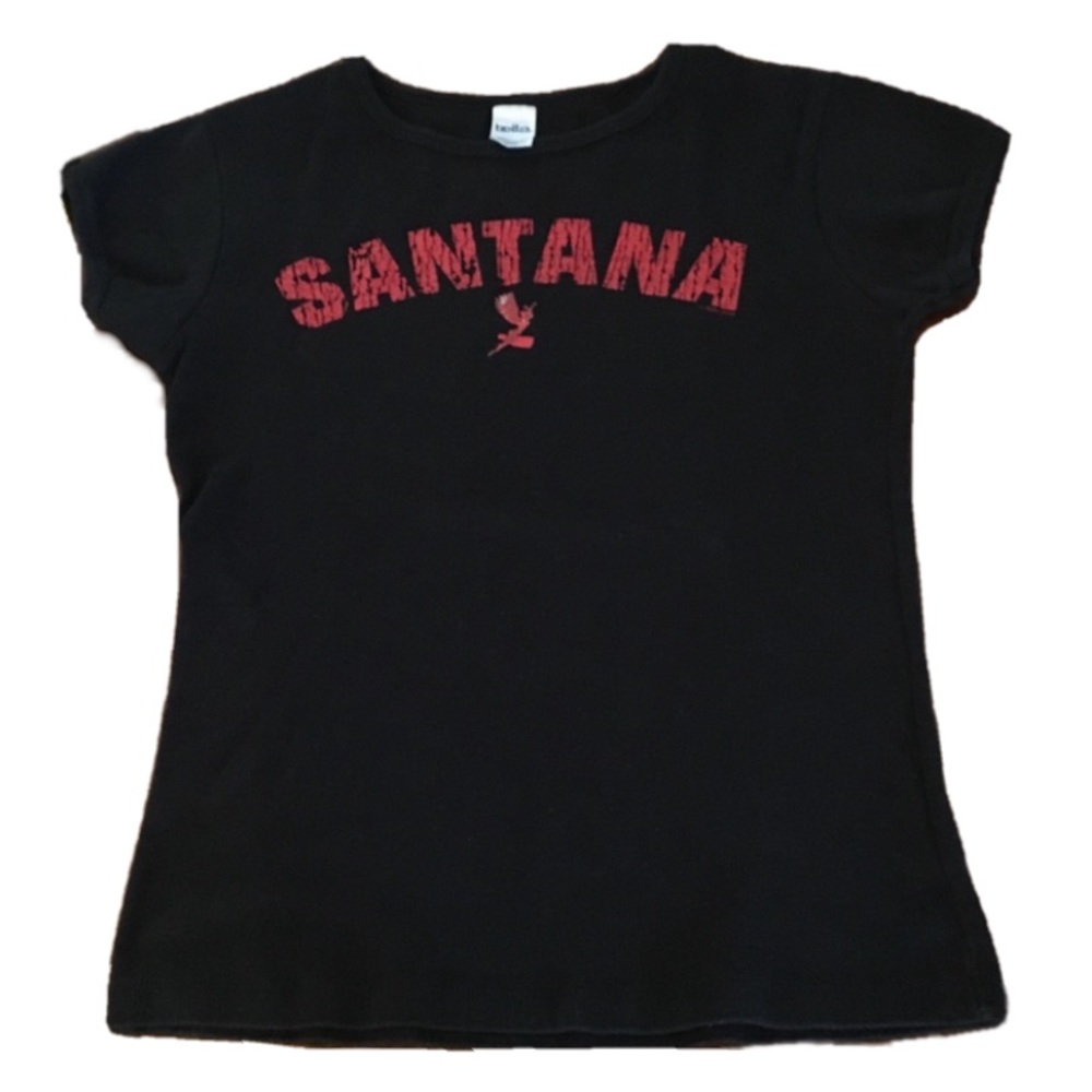SANTANA T-SHIRT SMALL band tee black red “Santana” by Bella woman’s top